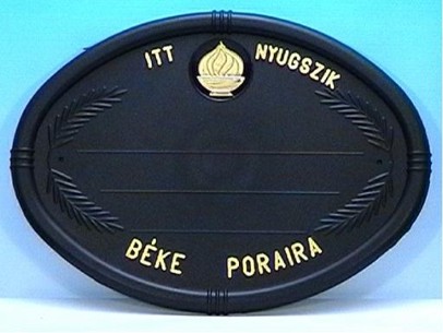 Fejfatábla mûanyag ovális polgári